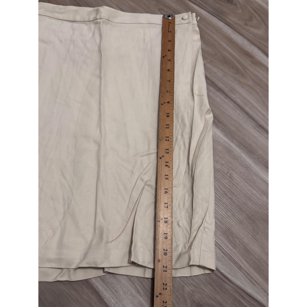 Vtg‎ EILEEN FISHER Silk Midi Skirt Beige Pleated Elastic Waist L v2 - Picture 5 of 6
